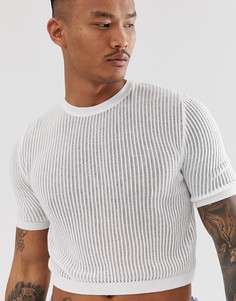 Белый вязаный укороченный джемпер ASOS DESIGN - Белый