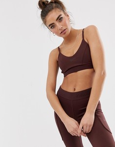 Бордовый спортивный бюстгальтер для занятий йогой Nike Yoga Indy - Фиолетовый