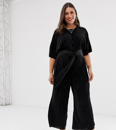 Комбинезон-кюлоты с завязкой ASOS DESIGN Curve - Черный