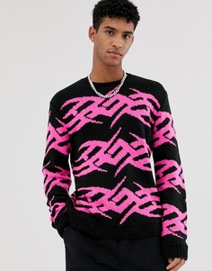 Черный джемпер с отделкой в виде татуировки ASOS DESIGN - Мульти