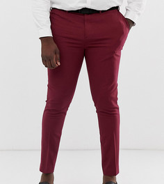Бордовые супероблегающие брюки под смокинг ASOS DESIGN Plus - Красный