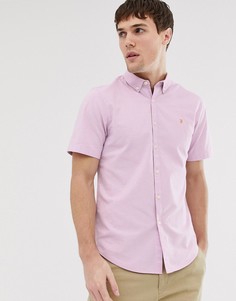 Сиреневая фактурная приталенная рубашка с короткими рукавами Farah - Steen - Фиолетовый