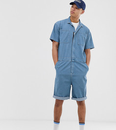 Синий выбеленный джинсовый комбинезон ASOS DESIGN Tall - Синий
