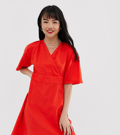 Платье с v-образным вырезом Vero Moda Petite - Красный