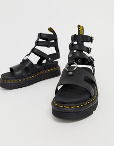 Черные кожаные гладиаторские сандалии на толстой подошве Dr Martens Adaira - Черный