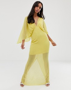 Платье-кимоно макси с пайетками ASOS DESIGN - Желтый
