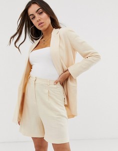 Льняной блейзер кремового цвета ASOS DESIGN - Желтый