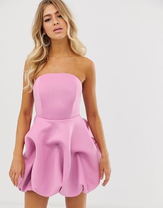 Платье-бандо мини с пышной кромкой ASOS DESIGN - Фиолетовый