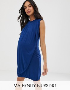Трикотажное платье мини Mamalicious Nursing - Серый Mama.Licious