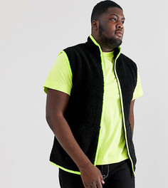 Черная куртка без рукавов с неоновой отделкой ASOS DESIGN Plus - Черный