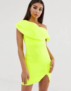 Платье мини на одно плечо ASOS DESIGN - Зеленый