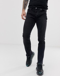 Рваные зауженные джинсы с необработанным краем Bolongaro Trevor - Черный