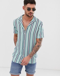 Рубашка в полоску с отложным воротником River Island - Зеленый