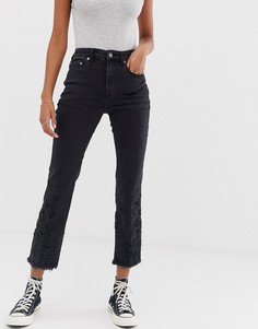Джинсы-сигареты Free People - Cutwork - Черный