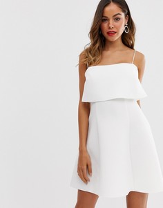 Короткое приталенное платье с кроп-топом ASOS DESIGN - Белый