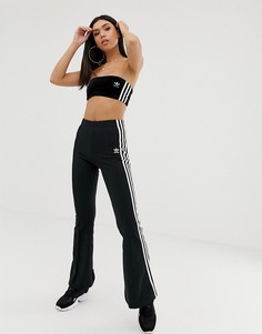Черные расклешенные брюки с тремя полосами adidas Originals adicolor - Черный