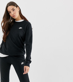 Черный флисовый свитшот с круглым вырезом Nike Club - Черный