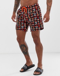 Черные шорты для плавания с логотипом BOSS - Piranha - Черный