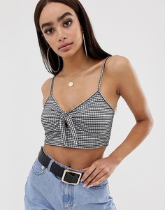Кроп-топ в клеточку с узлом PrettyLittleThing - Мульти