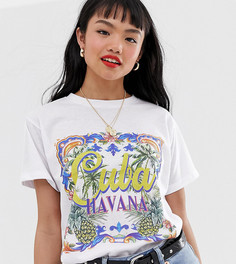 Футболка с принтом ASOS DESIGN Petite - Белый