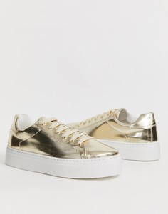 Легкие золотистые кроссовки на толстой подошве со шнуровкой ASOS DESIGN Day Light - Золотой