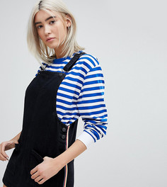 Джинсовое платье с разноцветными полосками Pull&Bear - Черный