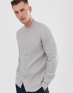 Льняная рубашка с воротником на молнии Celio - Серый