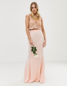 Юбка макси со вставкой Club L bridesmaid - Розовый