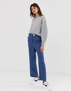 Широкие укороченные брюки ASOS WHITE - Синий