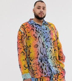 Oversize-рубашка со змеиным принтом ASOS DESIGN x glaad& Plus - Мульти