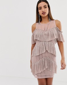Платье мини с оборками Forever Unique - Розовый