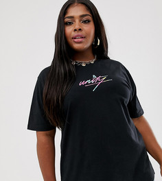 Oversize-футболка с вышивкой ASOS DESIGN x glaad& Curve - Черный