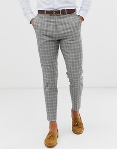 Коричневые строгие брюки в клетку Burton Menswear - Коричневый