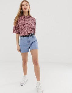 Джинсовые шорты в винтажном стиле Pull&Bear - Синий