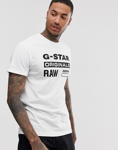 Белая футболка из органического хлопка с логотипом G-Star Originals - Белый
