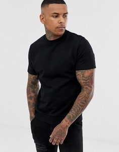 Черный свитшот с короткими рукавами ASOS DESIGN - Черный
