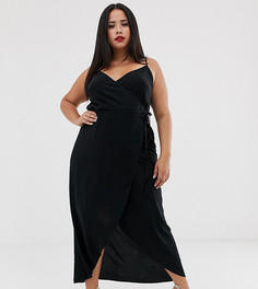 Платье макси с запахом ASOS DESIGN Curve - Черный