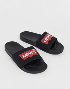 Черные шлепанцы Levis Batwing - Черный Levis®