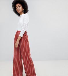 Широкие брюки в полоску Miss Selfridge - Коричневый