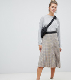 Плиссированная юбка миди в клетку Bershka - Мульти