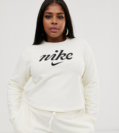Укороченный свитшот кремового цвета Nike Plus - Кремовый