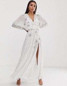 Платье макси с рукавами летучая мышь и отделкой ASOS DESIGN - Мульти