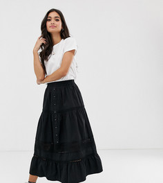 Юбка миди с кружевными вставками ASOS DESIGN Petite - Мульти