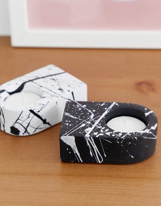 Набор из двух подсвечников с эффектом брызг краски MOXON - Мульти