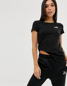Черная футболка с небольшим логотипом Puma Essentials - Черный