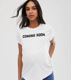 Футболка с принтом Coming soon ASOS DESIGN Maternity - Белый