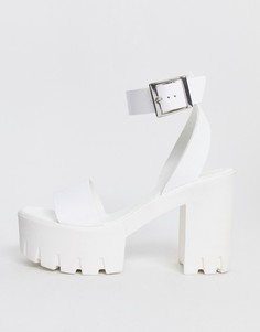 Белые босоножки на массивной платформе и каблуке ASOS DESIGN Noticeable - Белый