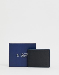 Черный кожаный бумажник Original Penguin - Черный