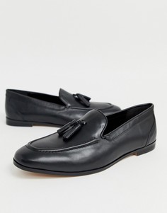 Черные кожаные лоферы с кисточками KG by Kurt Geiger - Черный
