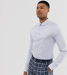 Синяя сатиновая приталенная рубашка ASOS DESIGN Tall wedding - Синий